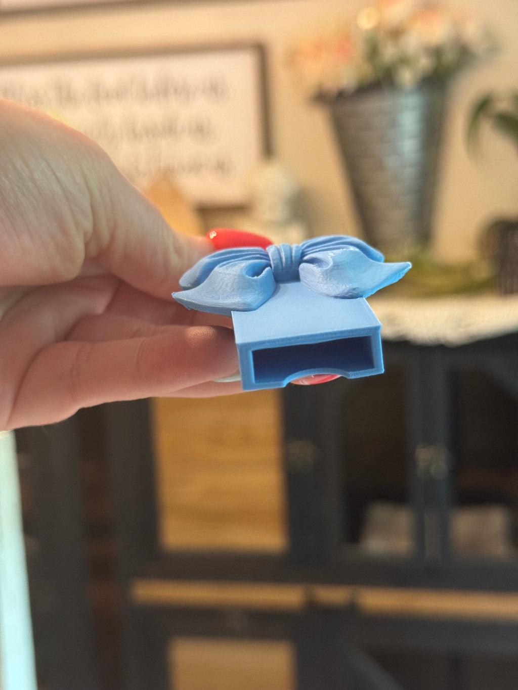 Bow pop top can opener- matte blue