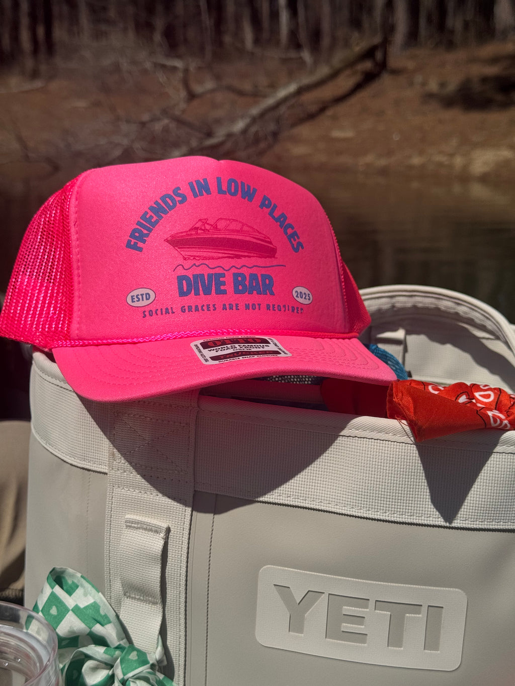 Dive Bar BOAT hat - neon pink