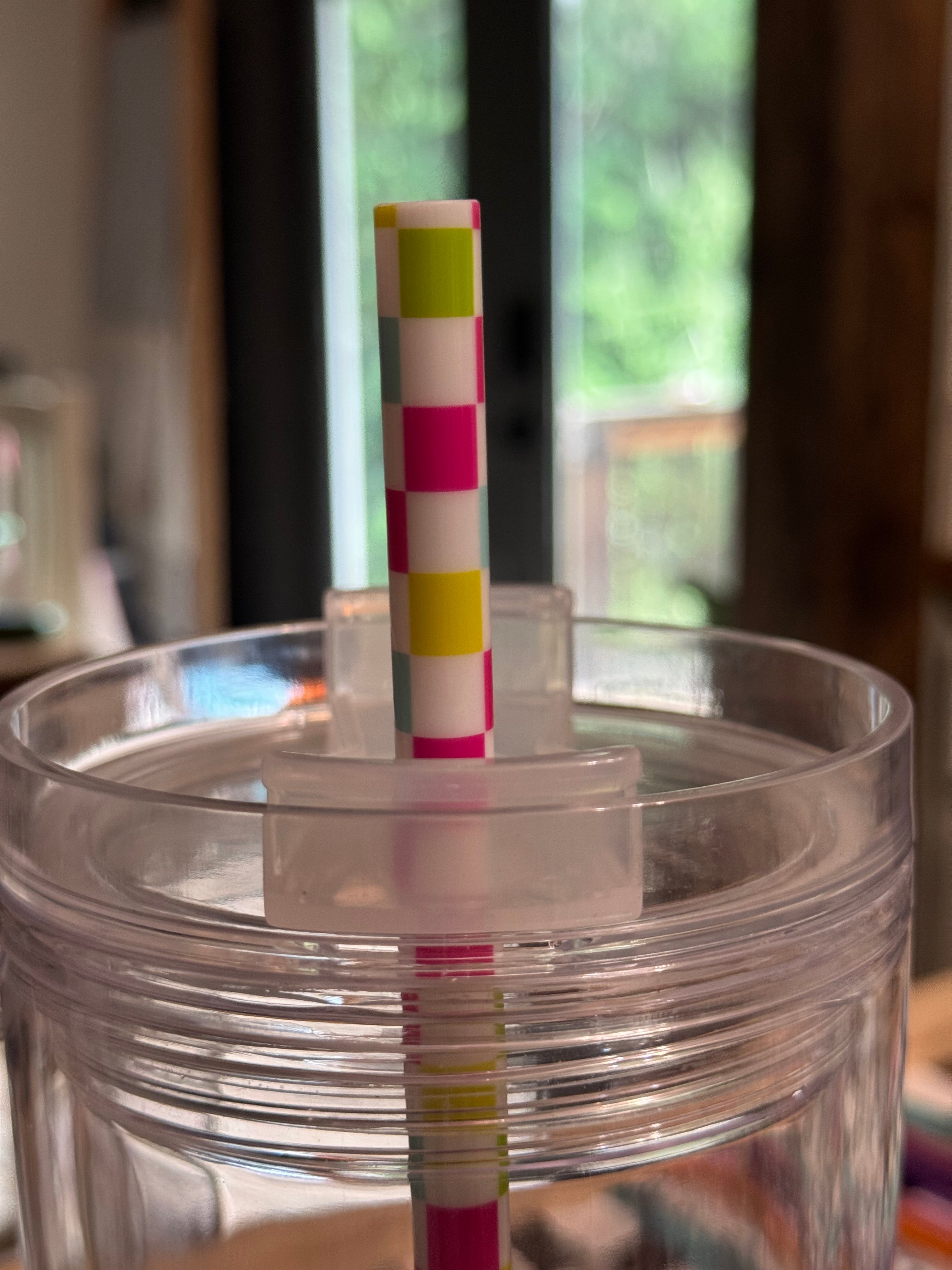 40oz multicolored straw