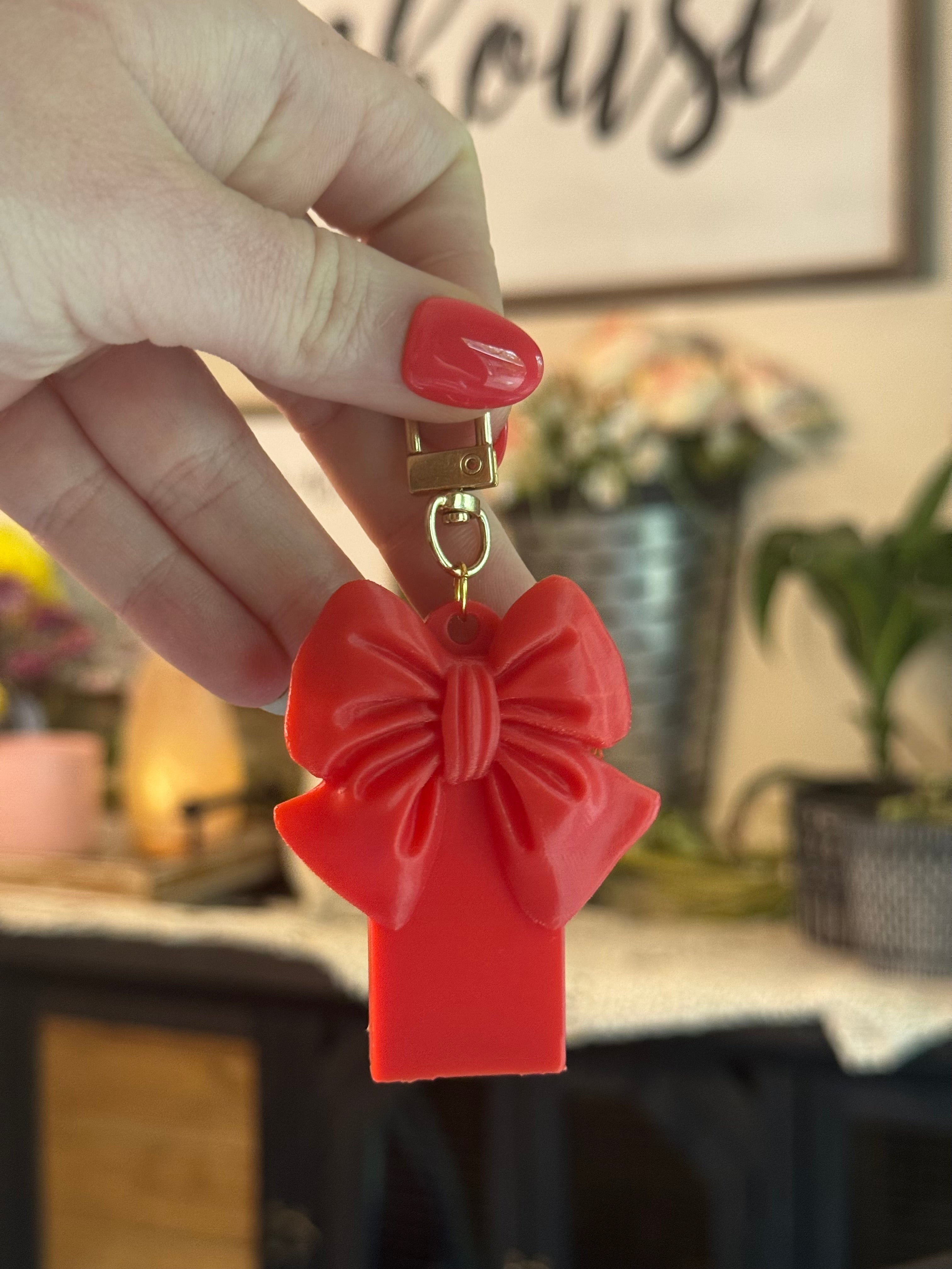 Bow pop top can opener headed- red