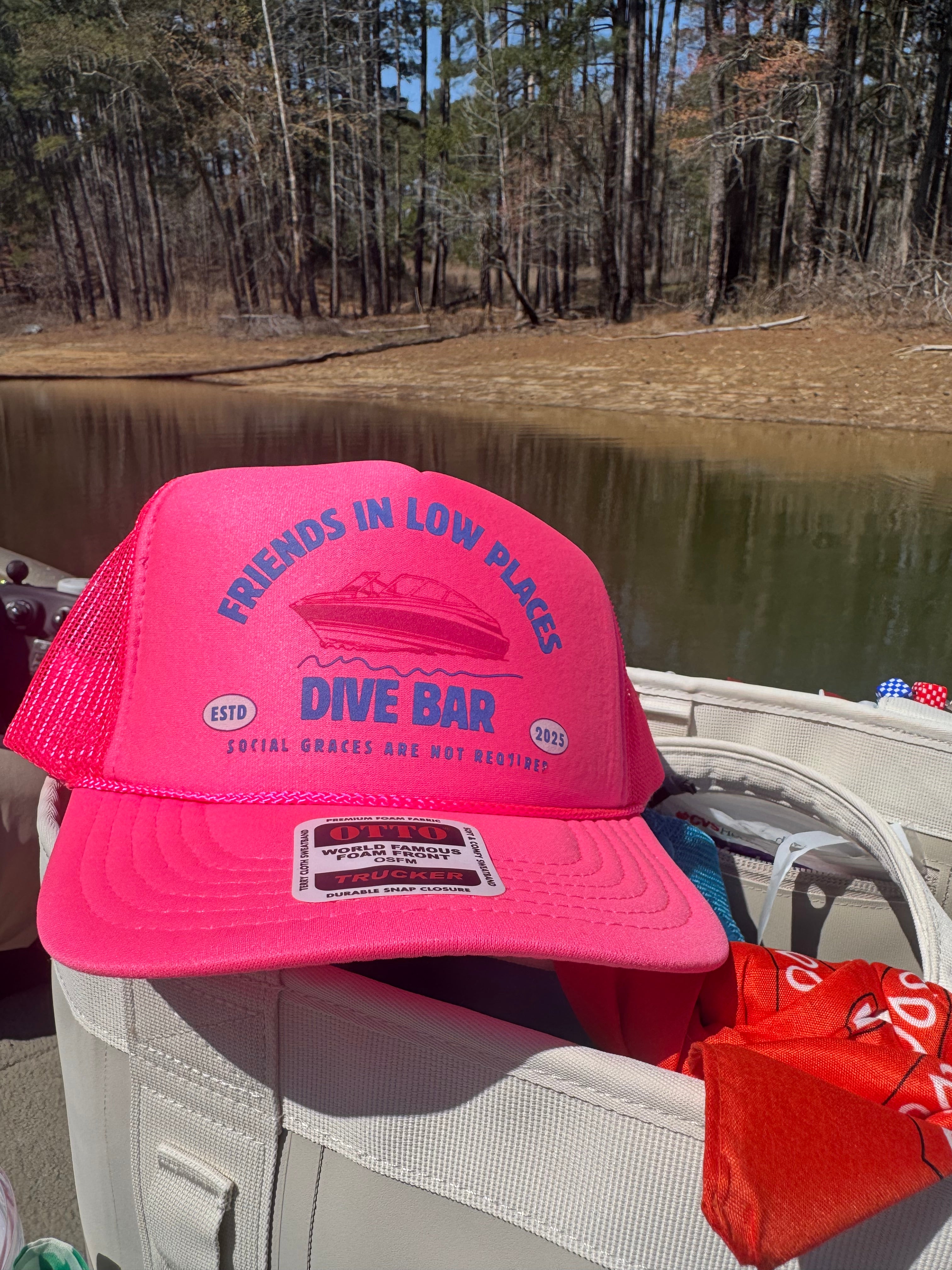 Dive Bar BOAT hat - neon pink