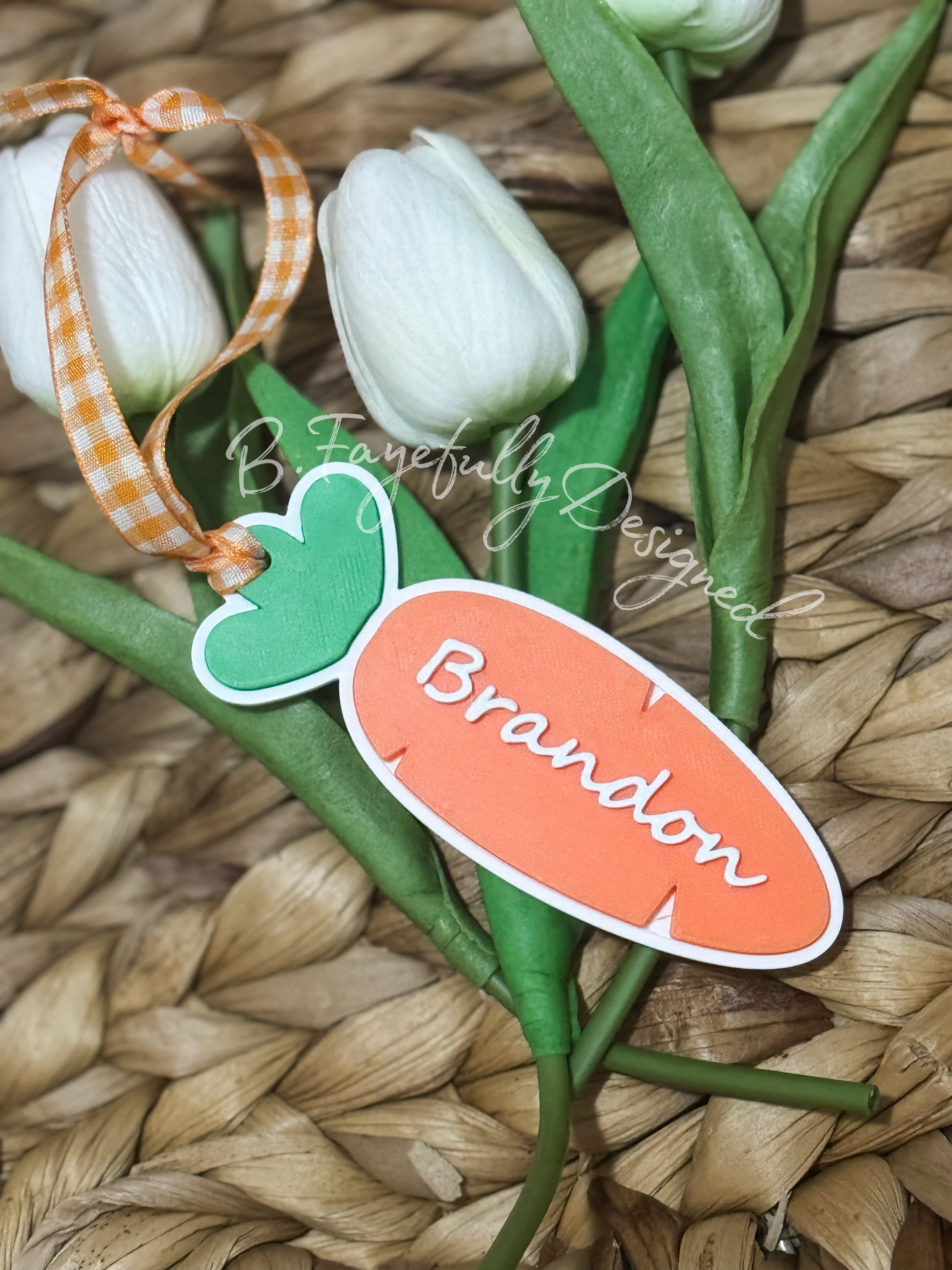 Carrot Easter basket tag