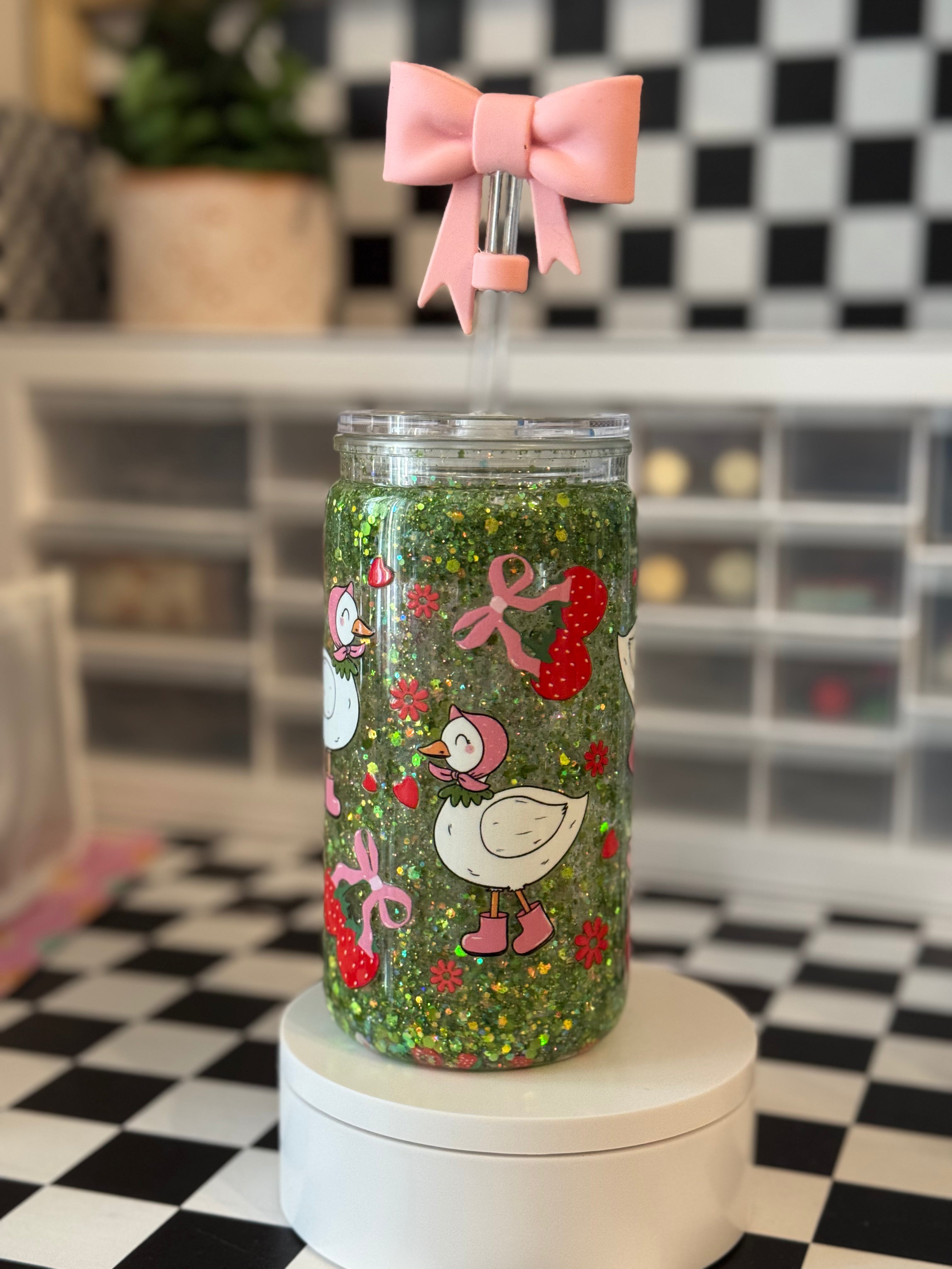 Goose and boots snow globe tumbler