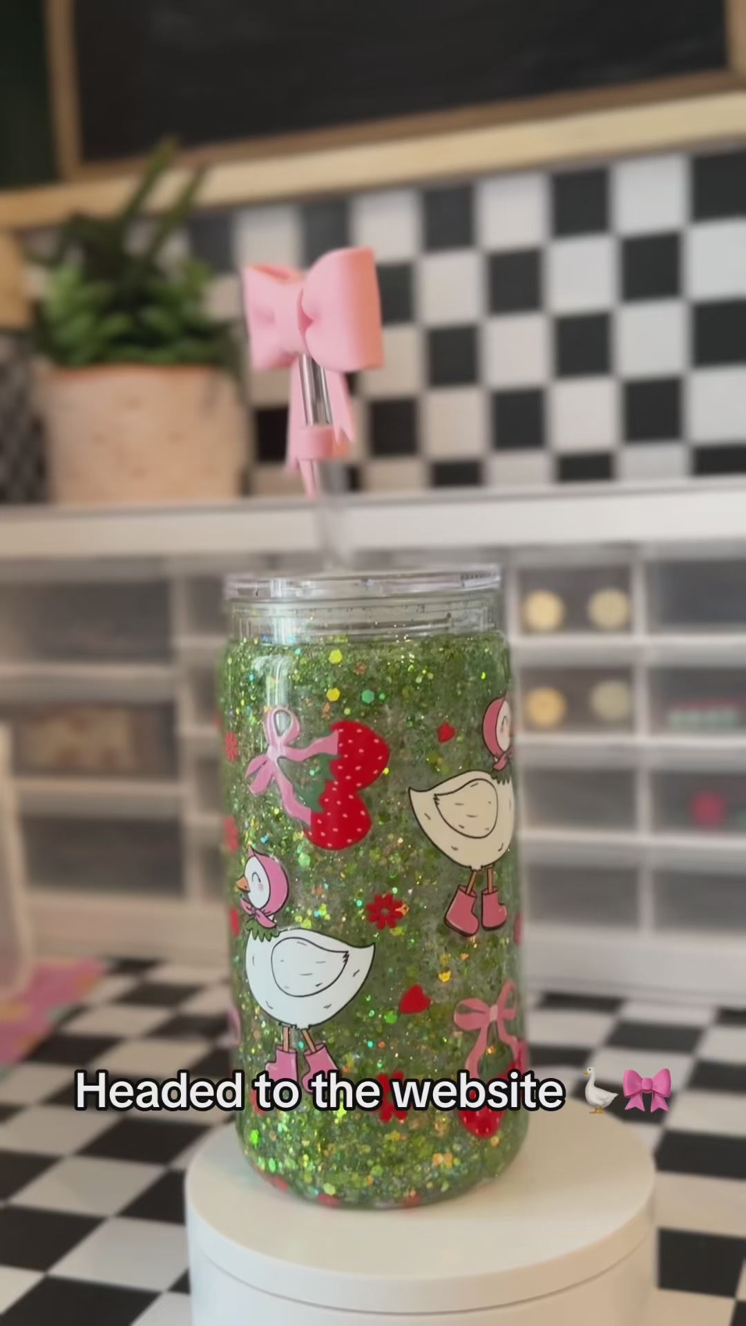 Goose and boots snow globe tumbler